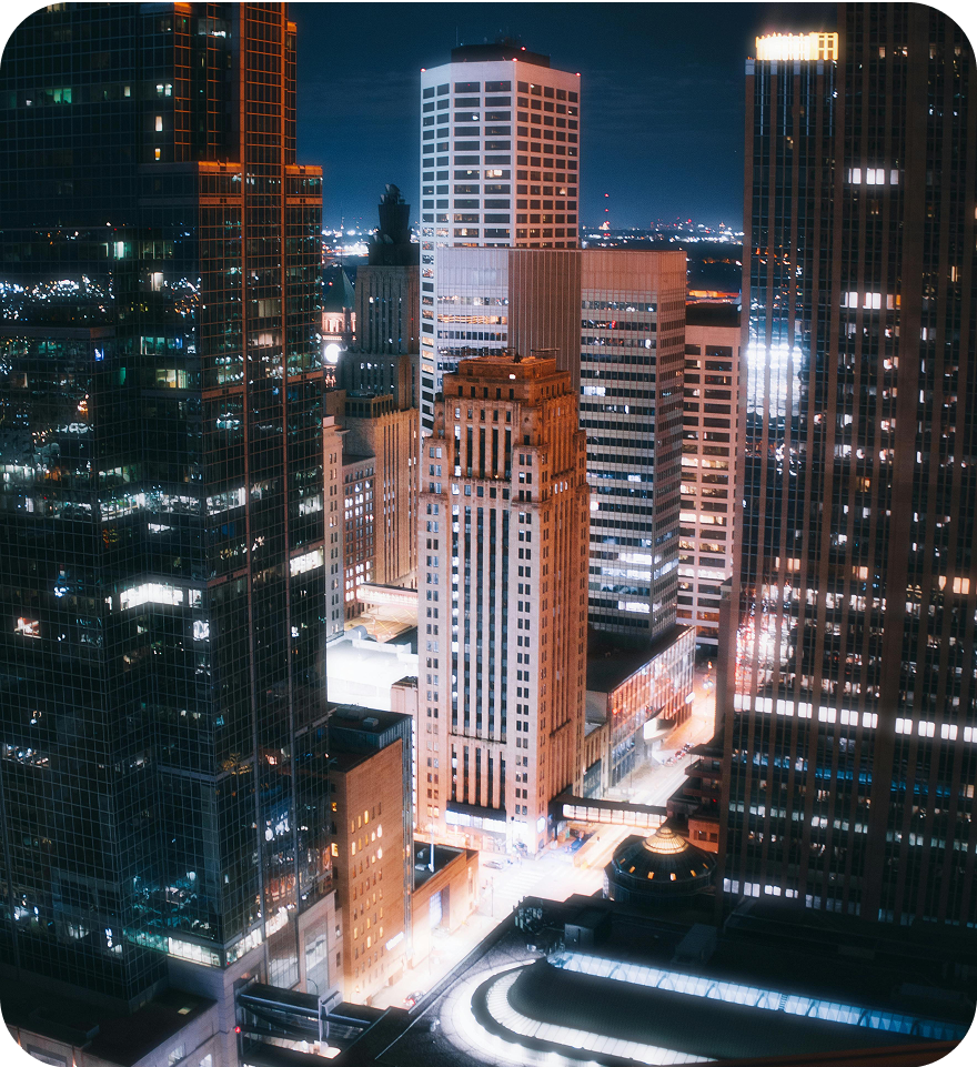 Minnesota city skyline at night